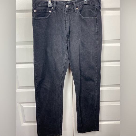 Levis 505 Jeans Mens 34x32 Black Regular Straight Mid Rise Dark Wash 2013 - Picture 1 of 7